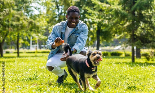 Man with dog