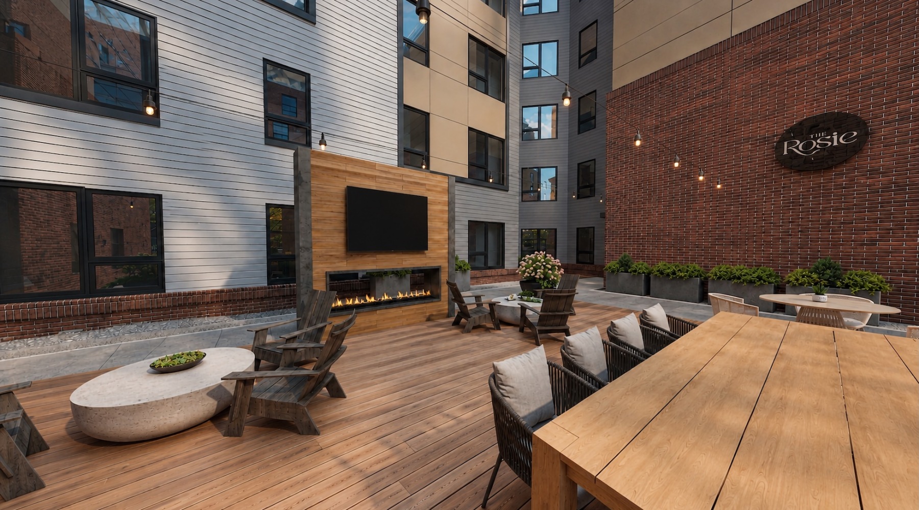 outside lounge with seating